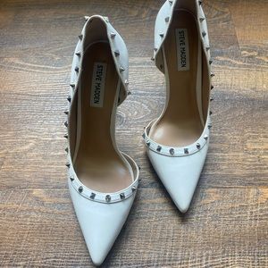 Steve Madden White Studded Heels